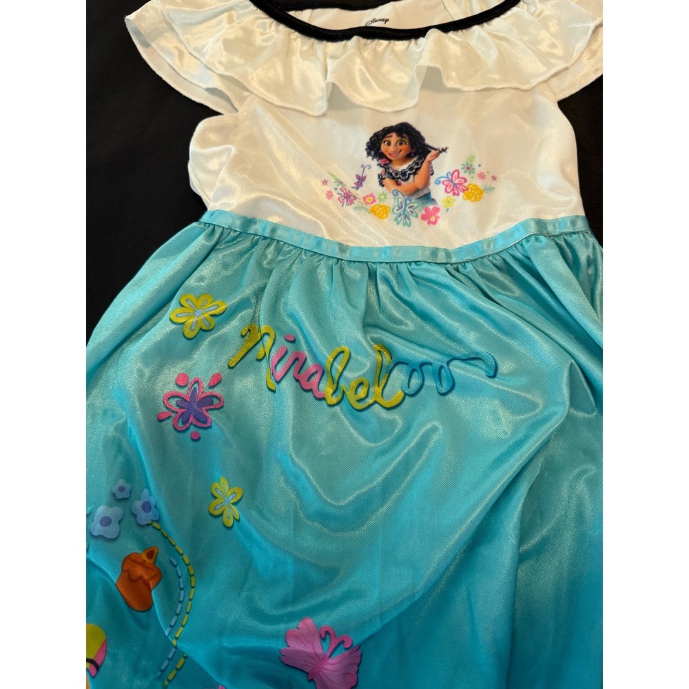 Disney Encanto Mirabel Madrigal Girls Nightgown Dress White Teal Size 6 - Picture 4 of 12